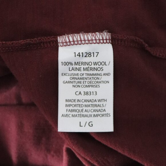 True North 100% Merino Wool Lrg Red Base Layer Long Sleeve Crewneck Top - Picture 10 of 11